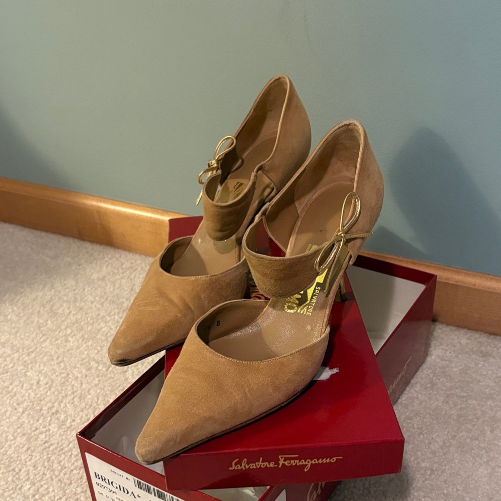 Salvatore Ferragamo Brigida Suede Heels